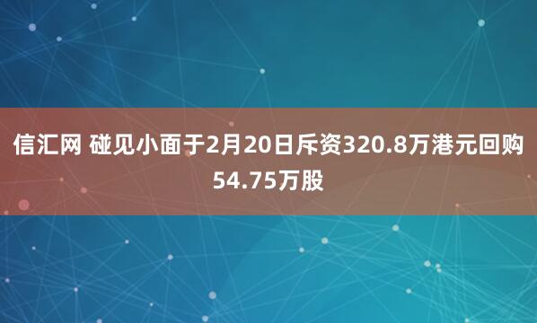 信汇网 碰见小面于2月20日斥资320.8万港元回购54.75万股