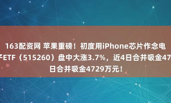 163配资网 苹果重磅！初度用iPhone芯片作念电脑！电子ETF（515260）盘中大涨3.7%，近4日合并吸金4729万元！