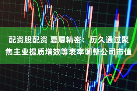 配资股配资 夏厦精密：历久通过聚焦主业提质增效等表率调整公司市值